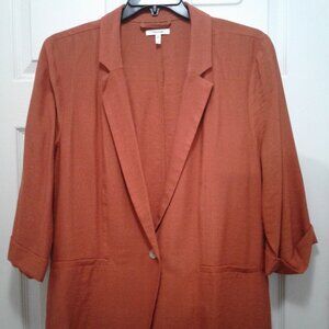 Maurices 1X Rust/Orange 3/4 Sleeve Jacket